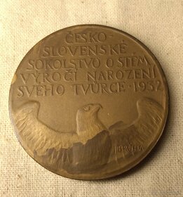 3 Medaile Dr. Miroslav Tyrš 1932 - Bronz 50, 42mm a Ag 42mm - 5