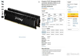 Kingston Fury 64GB kit ddr4 - 5