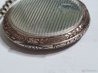 Strieborné, vreckové hodinky,Lanco. - 5