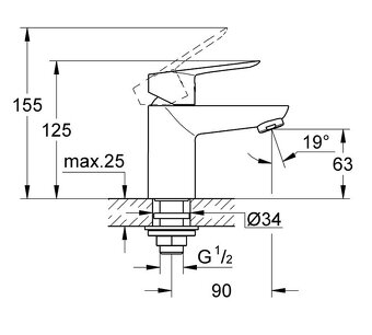 Grohe BauLoop -Páková umývadlová batéria - chróm - 5