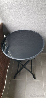 Skladací stôl so sklenenou doskou, priemer 60cm - 5