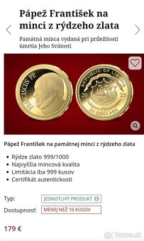 24 karátová zlatá minca - 5
