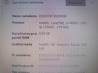 predám Hp 350 g1 , Intel(R) Core™i3 ,8gb ram , ssd ,HDMI - 5