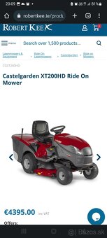 Predám /vymením traktorovú kosačku Castelgarden XT 200  HD - 5