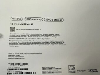 💻 Apple MacBook Air 13" (2025) – M4 Čip | 16 GB RAM | 256 G - 5