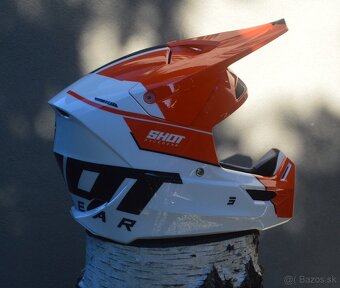 helma prilba okuliare CE06 shot biela oranžová - 5