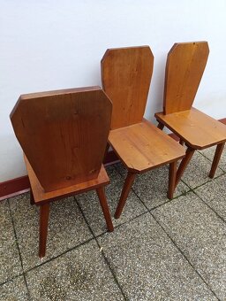 4 židle, masív, rustikální/selský nábytek - 5