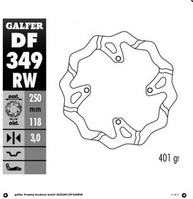 Brdzový kotúč Galfer DF349RW - 5