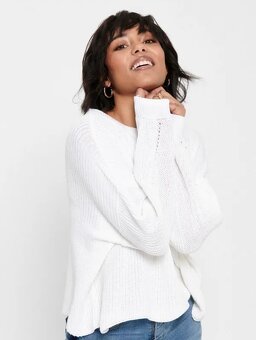 Sveter ONLY oversized strih - biely ===NOVÉ=== - 5