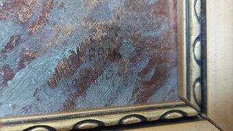 Predám starú olejomalbu na sololite sig. Maran G.S. Pražské - 5