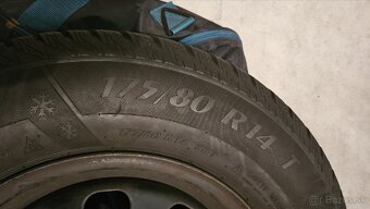 Predám zimne pneumatiky na diskoch zo seat Leon 175/80 r14 - 5