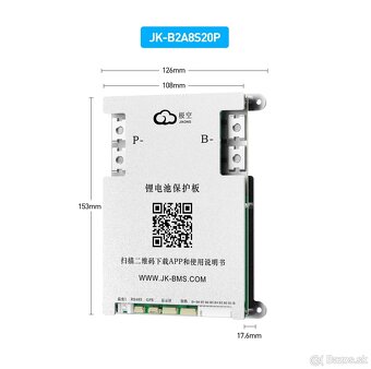 JK BMS 200A + 2A Active Balance balancer-12-24V - 5