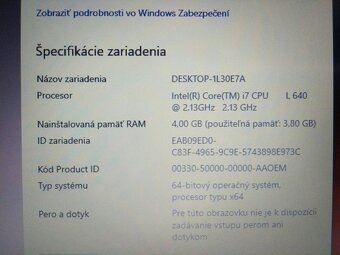 predám HP elitebook 2540p ,Intel® Core™ i7 ,4gb ram ,ssd - 5
