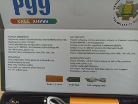 Výkonná baterka Ortex s CREE Led XHP99 a s USB nabíjaním - 5