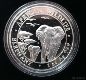 Strieborné investičné mince Somali Elephant zľava - 5