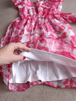 Spoločenské šaty -ružovobiele - 5