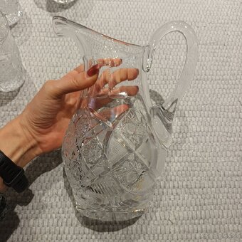 Brúsené sklo Bohemia Crystal - džbán + poháre - 5