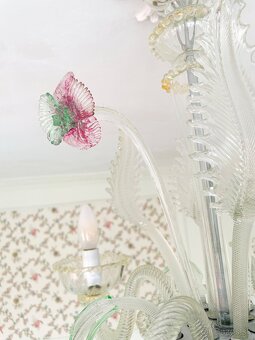 Výnimočný Murano luster – 4-ramenný, ručne fúkané sklo, 24 k - 5
