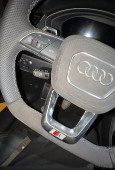AUDI ŠPORTOVÝ VYHRIEVANÝ - ALKANTARA / KOŽA biela niť - 5