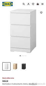 Komoda s 3 zásuvkami MALM Ikea - 5