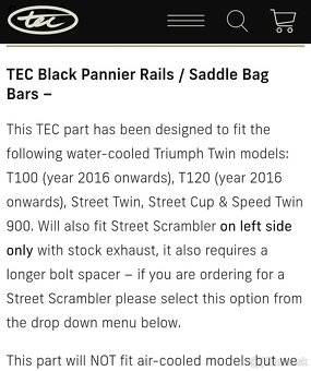 Triumph Bonneville nosiče bočných tašiek - 5