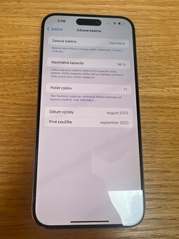 Predám iPhone 15 PRO MAX 256GB, TOP stav, VOLNY, - 5