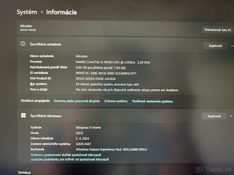 Huawei MateBook D15 i3 10gen, 256gb NVMe,8gb ram - 5