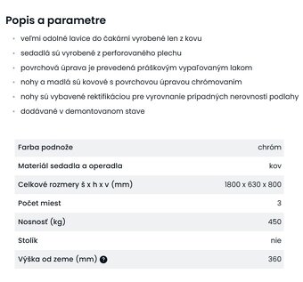 predam kovovu lavicu vyrobca b2bpartner 3 sedadlo - 5