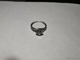 Zásnubný prsteň biele zlato 585 - veľkosť 52 - 5