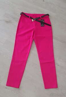 Nohavice vo farbe magenta v.L - 5