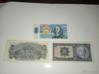 BANKOVKY 20 KČS 1926-1988, 3 RŮZNÉ EMISE - 5