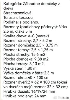 Záhradný domček s terasou 5x2,5m - 5