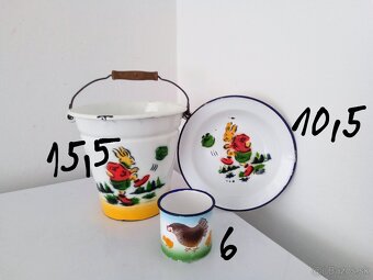 Staré, smaltované nádobí - dětské - smaltovaný riad - 5
