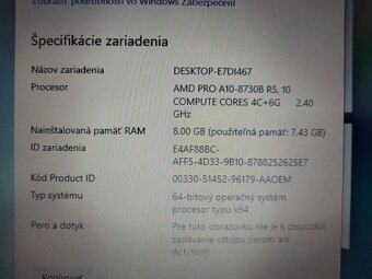 HP elitebook 725 G4 ,AMD A10 quad core ,8gb ram ,256gb ssd - 5