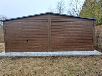 Plechová garáž 6x5m drevodekor - 5