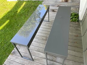 stol IKEA Besta Burs 180x40cm lesklý šedy - 5
