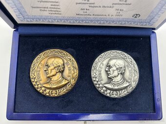 Slovenský štát - Andrej Hlinka medaila 50 mm sada Ihriský Ag - 5