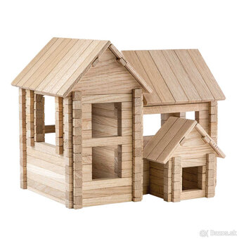 Drevená stavebnica chata – IgroTeco, úplne nová, nerozbalená - 5