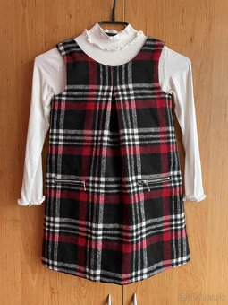 kárované šaty so zipsami vpredu v.122 - 5