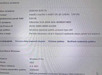 Mini počítač Dell.Intel i3-6100T 2x3,20GHz.240G SSD.8gb ram - 5