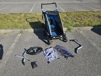 Thule Chariot Cross 1 +bike set + kocik set + jogging set - 5