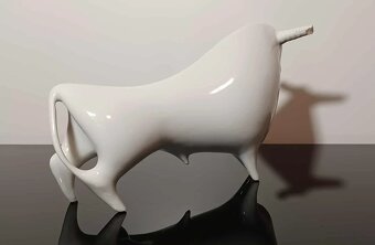 Porcelánový zberateľský býk Royal Dux Brusel - 5