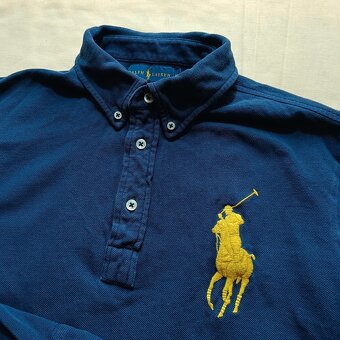 Vintage y2k Ralph Lauren modrá polokošeľa s dlhým rukávom M - 5