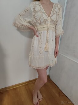 Boho bezove saty S,M,L nove s visačkou - 5