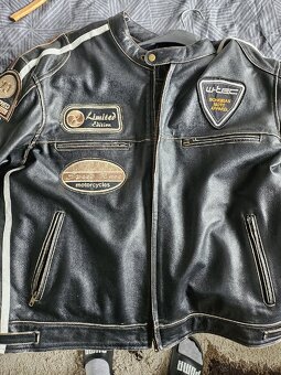 Pánska kožená moto bunda W-TEC Black Cracker - čierna - 5