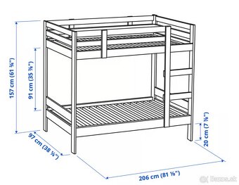 Poschodová posteľ v top stave s úložnými zásuvkami - 5