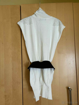 Dámsky biely rolák s opaskom č.S - 5