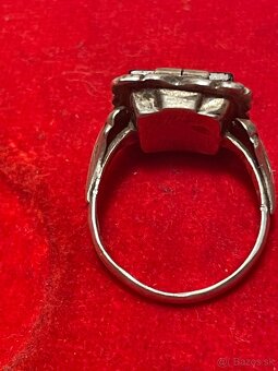 starozitny strieborný prsteň -monogram CS - 5