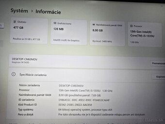 Kovovy Dell Inspiron 14 5430 v TOP STAVE s procesorom i5 13 - 5