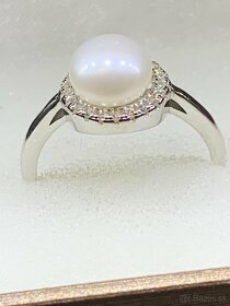 Nádherný strieborný prsteň s perlou č 54. Krabička gratis - 5